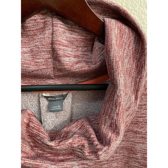 Eddie Bauer Womens L Red Long Sleeve Sweatshirt Cowl Neck Outdoors E - Picture 4 of 6